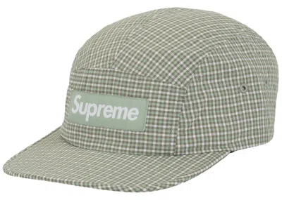 Pre-owned Supreme Cordura Plaid Camp Cap In Green