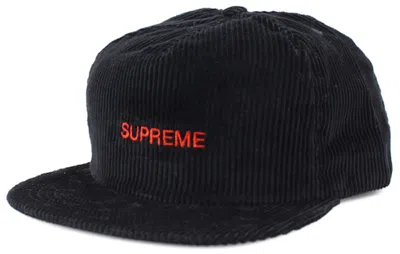 Pre-owned Supreme Corduroy 5 Panel Cap In Black