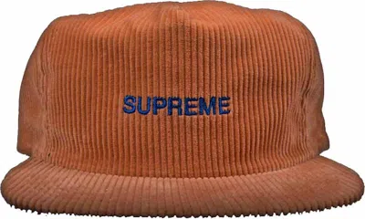 Pre-owned Supreme Corduroy 5 Panel Cap In Peach In Orange