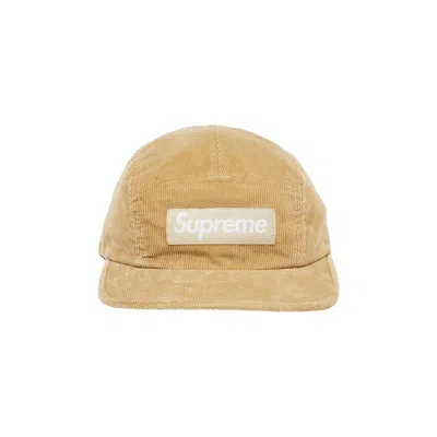 Pre-owned Supreme Corduroy Camp Cap 'beige' In Tan