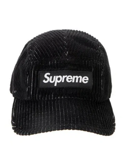 Pre-owned Supreme Corduroy Camp Cap In Black