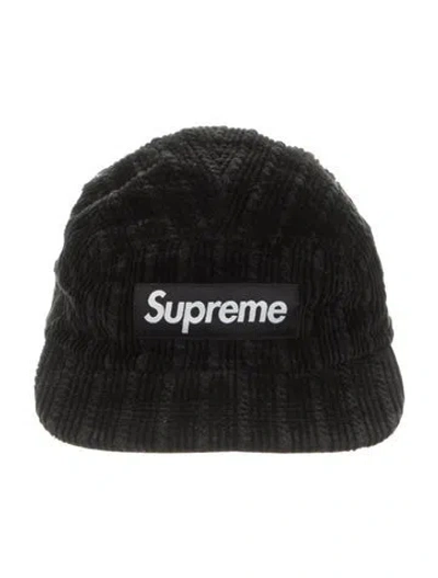 Pre-owned Supreme Corduroy Camp Cap In Black
