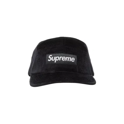 Pre-owned Supreme Corduroy Camp Cap 'black'