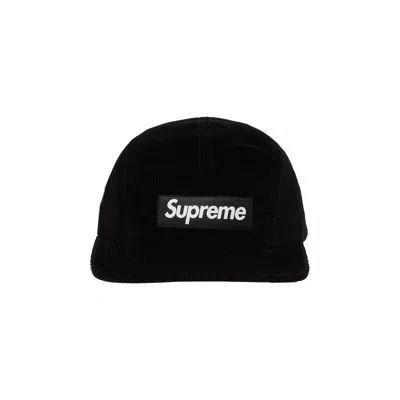 Pre-owned Supreme Corduroy Camp Cap 'black'