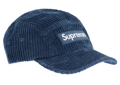 Pre-owned Supreme Corduroy Camp Cap Cap (ss22) In Light Navy Blue