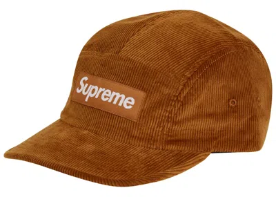 Pre-owned Supreme Corduroy Camp Cap (fw22) In Burnt Orange