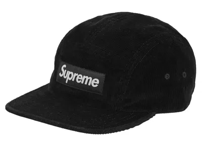 Pre-owned Supreme Corduroy Camp Cap (fw23) In Black