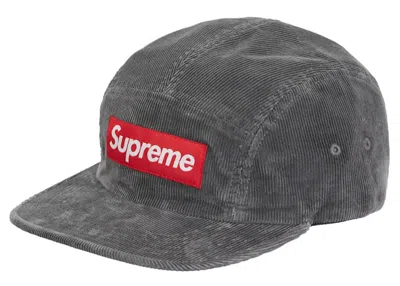 Pre-owned Supreme Corduroy Camp Cap (fw23) In Grey In Gray