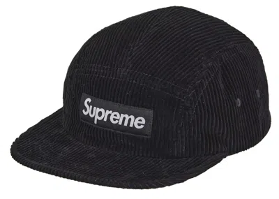 Pre-owned Supreme Corduroy Camp Cap (fw24) In Black