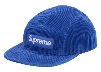 Pre-owned Supreme Corduroy Camp Cap (fw24) In Blue