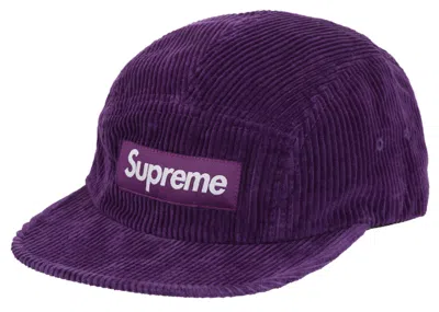 Pre-owned Supreme Corduroy Camp Cap (fw24) In Purple