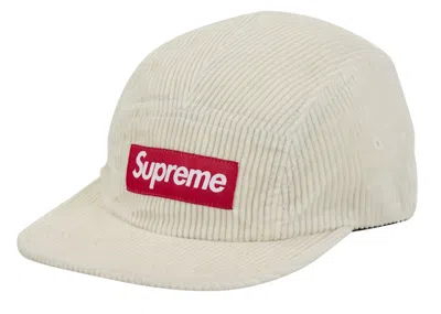 Pre-owned Supreme Corduroy Camp Cap (fw24) In White