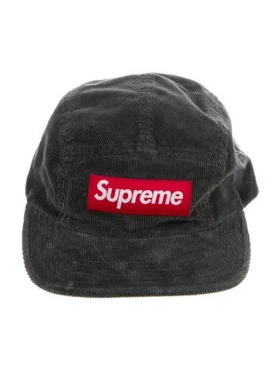 Pre-owned Supreme Corduroy Camp Cap In Gray