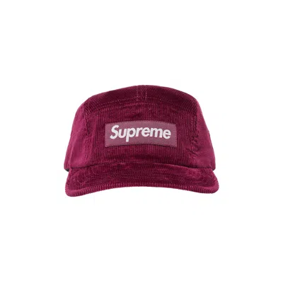 Pre-owned Supreme Corduroy Camp Cap 'magenta' In Purple