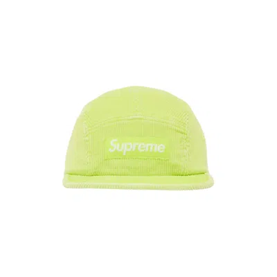 Pre-owned Supreme Corduroy Camp Cap 'neon Yellow' | Men's Size Onesize