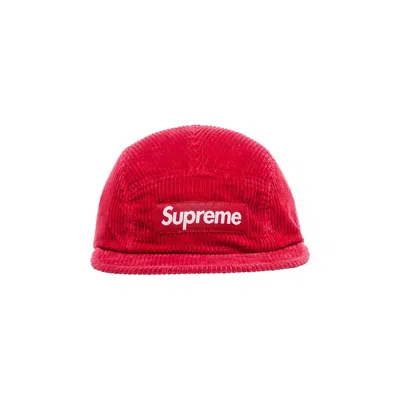 Pre-owned Supreme Corduroy Camp Cap 'red'