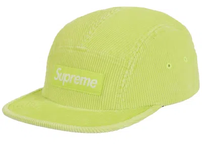 Pre-owned Supreme Corduroy Camp Cap (ss25) In Bright Green