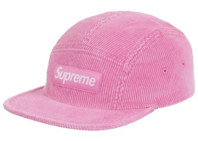 Pre-owned Supreme Corduroy Camp Cap (ss25) In Pink