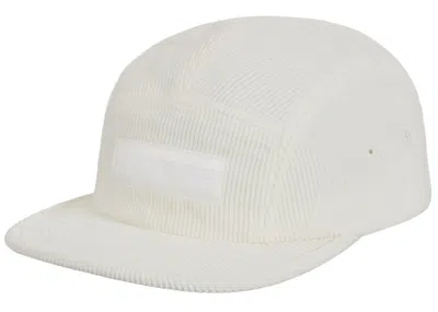 Pre-owned Supreme Corduroy Camp Cap (ss25) In White