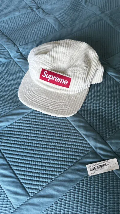 Pre-owned Supreme Corduroy Camp Cap In White