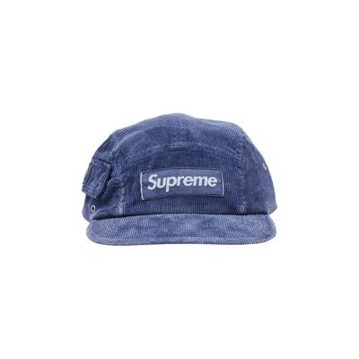 Pre-owned Supreme Corduroy Pocket Camp Cap 'blue'