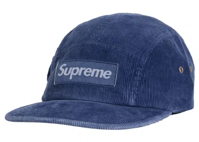 Pre-owned Supreme Corduroy Pocket Camp Cap Denim In Blue
