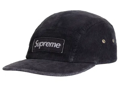 Pre-owned Supreme Corduroy Pocket Camp Cap In Black