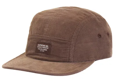 Pre-owned Supreme Corduroy Pocket Camp Cap In Brown