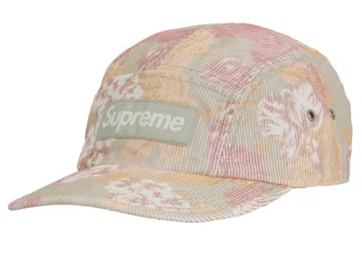 Pre-owned Supreme Corduroy Pocket Camp Cap In Floral
