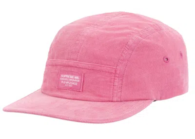 Pre-owned Supreme Corduroy Pocket Camp Cap In Pink