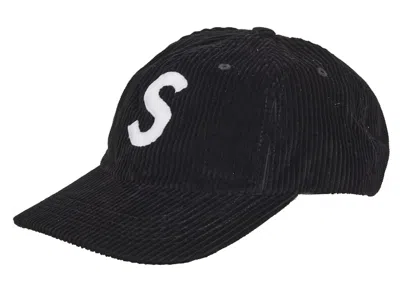 Pre-owned Supreme Corduroy S Logo 6 Panel (fw24) In Black