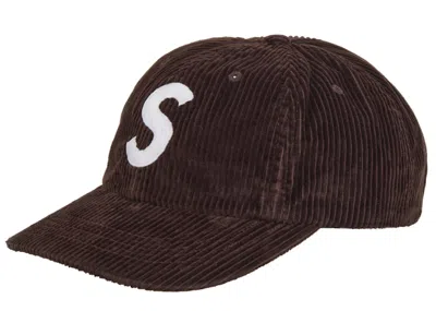 Pre-owned Supreme Corduroy S Logo 6 Panel (fw24) In Dark Brown