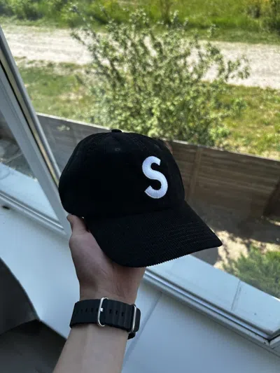 Pre-owned Supreme Corduroy Y2k Swag Hat Cap In Black