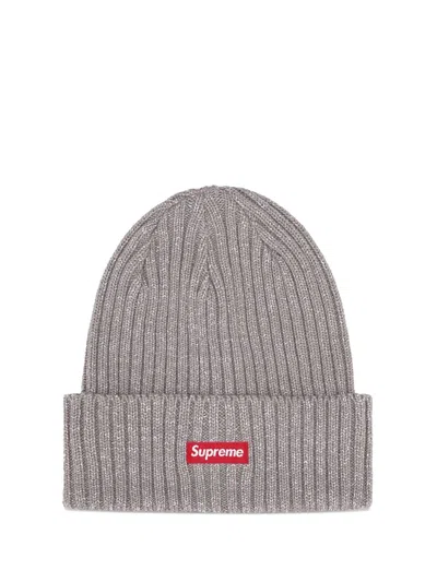 Supreme Cotton Beanie Hat In Gray