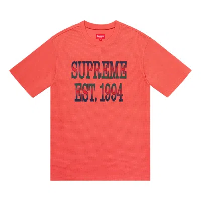 Pre-owned Supreme Cotton Mesh Logo Gradient Short-sleeve Top 'dark Coral' | Orange | Men's Size L