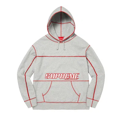 Pre-owned Supreme Coverstitch Hooded Sweatshirt 'heather Grey' | Men's Size M In Gray