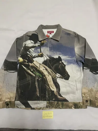 Pre-owned Supreme Cowboy Denim Trucker Work Jacket In Multi