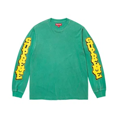 Pre-owned Supreme Cracked Sleeve Long-sleeve Top 'washed Green' | Men's Size S