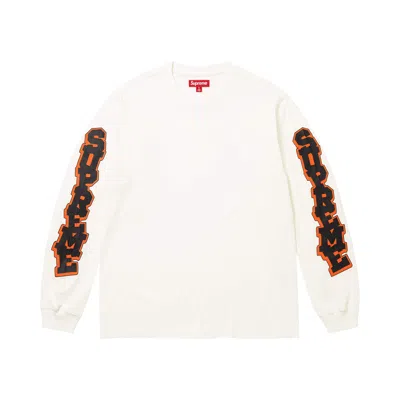 Pre-owned Supreme Cracked Sleeve Long-sleeve Top 'washed White' | Men's Size S