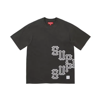 Pre-owned Supreme Cracked Spellout Short-sleeve Top 'washed Black' | Men's Size M