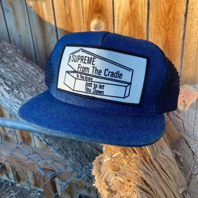 Pre-owned Supreme Cradle To The Grave Hat In Denim