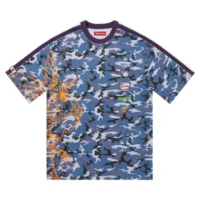 Pre-owned Supreme Crane Short-sleeve Top 'blue Camo' | Men's Size Xl