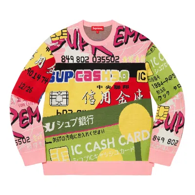 Pre-owned Supreme Credit Cards Sweater 'pink'