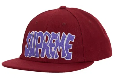 Pre-owned Supreme Creep 6panel Burgundy In Cardinal