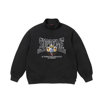 Pre-owned Supreme Crest Appliqué Half Zip Pullover 'black' | Men's Size S