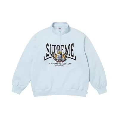 Pre-owned Supreme Crest Appliqué Half Zip Pullover 'light Blue' | Men's Size M