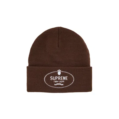 Pre-owned Supreme Crest Beanie 'brown' | Men's Size Onesize