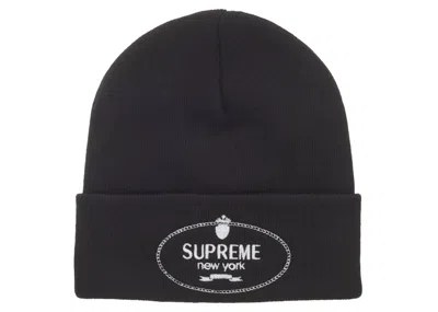 Pre-owned Supreme Crest Beanie In Black
