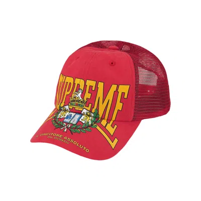 Pre-owned Supreme Crest Mesh Back 6-panel 'red' | Men's Size Onesize