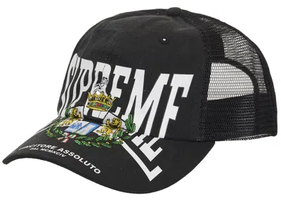 Pre-owned Supreme Crest Mesh Back 6panel In Black